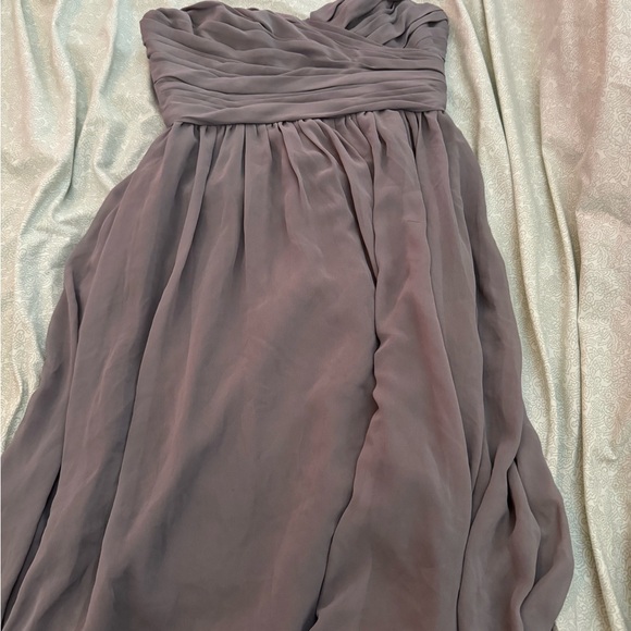 MONIQUE LHUILLIER Gray Strapless Bridesmaid Dress - Picture 4 of 4
